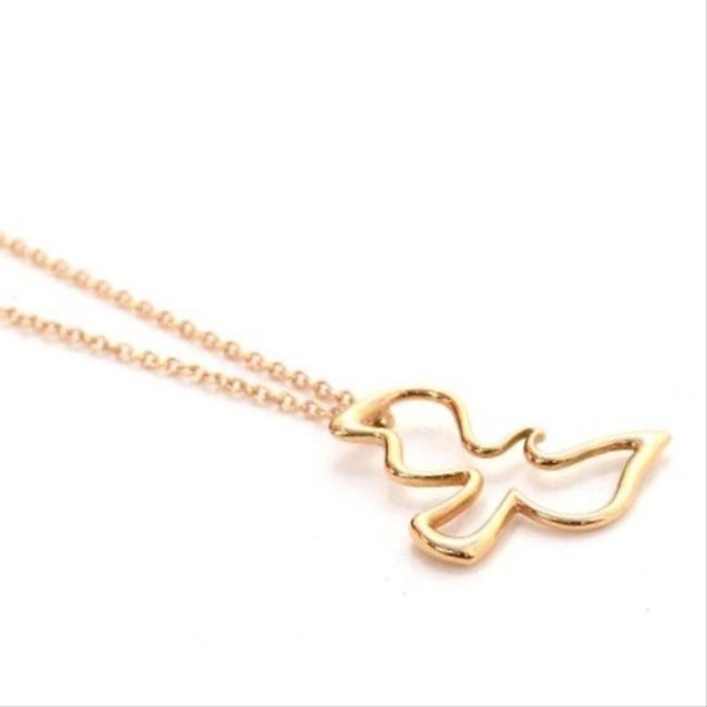 Tiffany & Co. 18K rose gold dove necklace